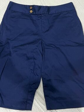 Lauren Ralph Lauren Navy Shorts with Gold Logo Buttons